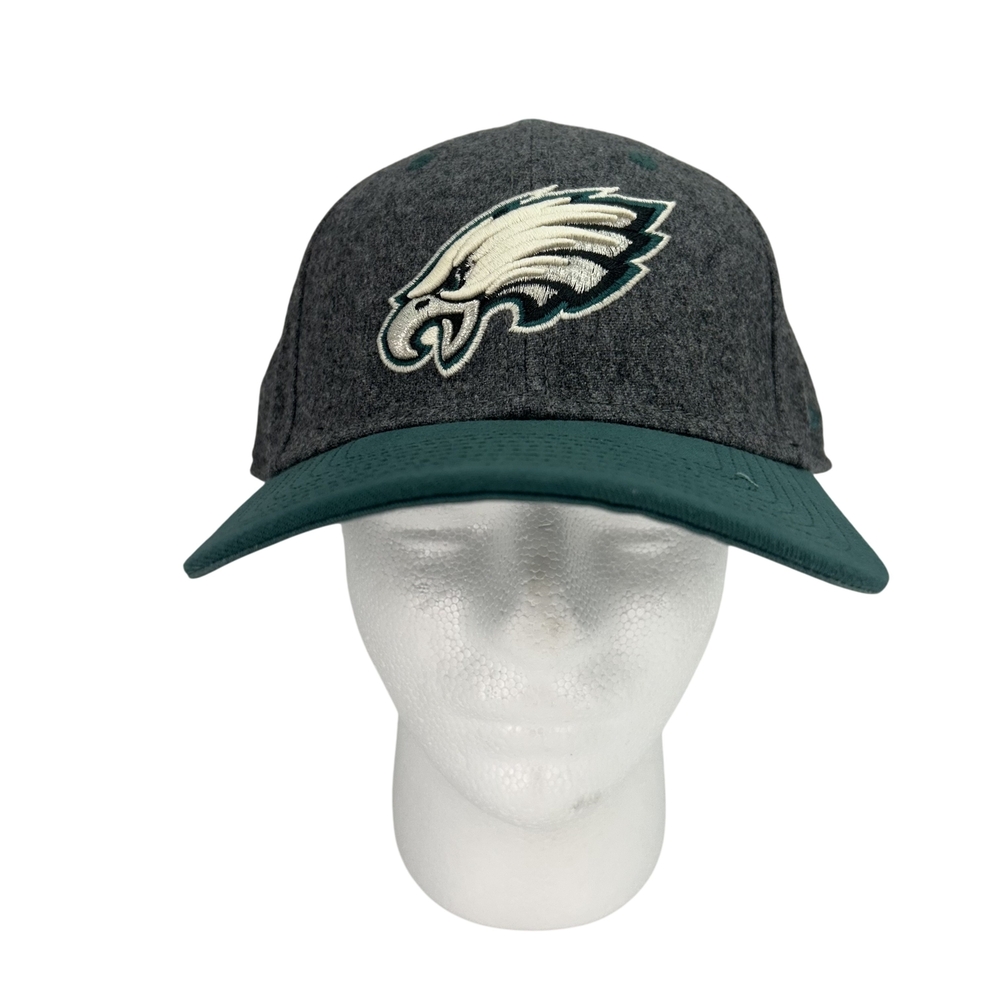 Philadelphia Eagles Hat Cap Fitted Mens Large Gray Green NFL Football New Era